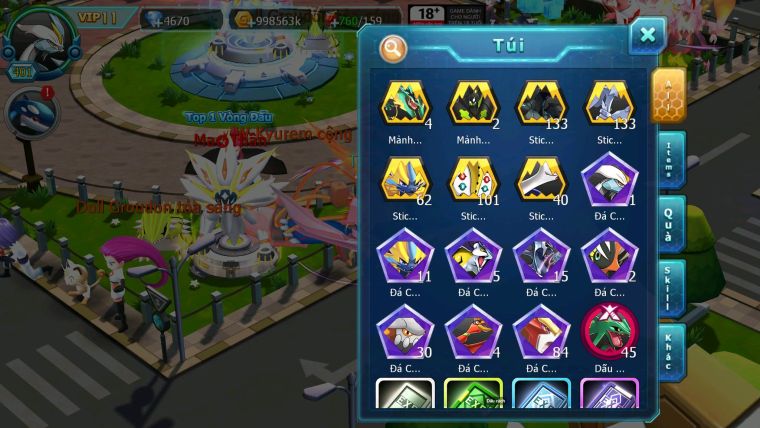 Mã : #TTS6766 - S9 -  V11 - BXH : 22 - White CHD Palkia & Black CH Ho-oh Dnm Rayquaza 3 Team