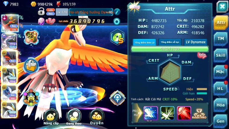 Mã : #TTS6783 - S1426 - V13 -BXH: 18 - Ho-oh CHD Palkia CH Yvetal Black White Lugia Bc