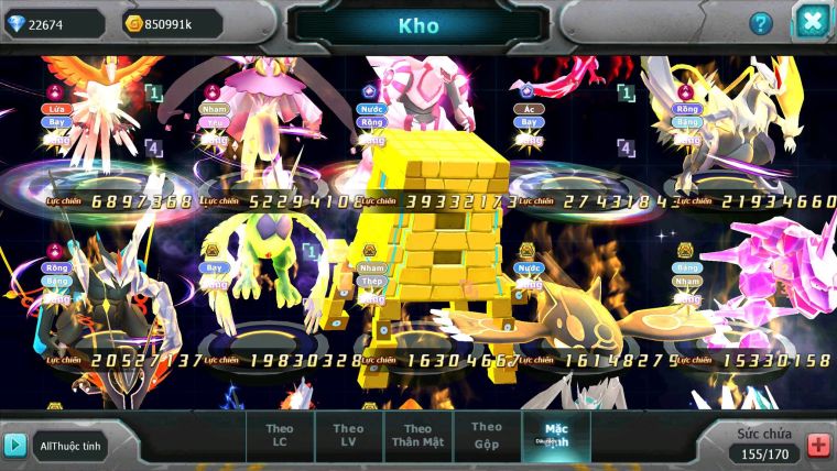 Mã : #TTS6781 - S561 - V15 - BXH: 4 - Ho-oh & Diancie CHD Palkia & Yvetal CH WB Dnm