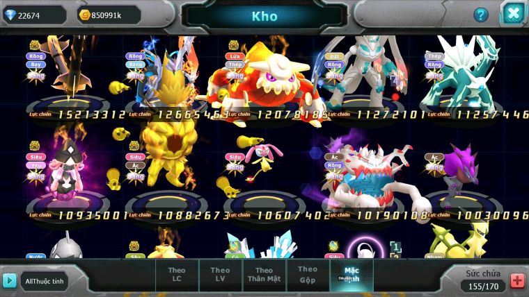 Mã : #TTS6781 - S561 - V15 - BXH: 4 - Ho-oh & Diancie CHD Palkia & Yvetal CH WB Dnm