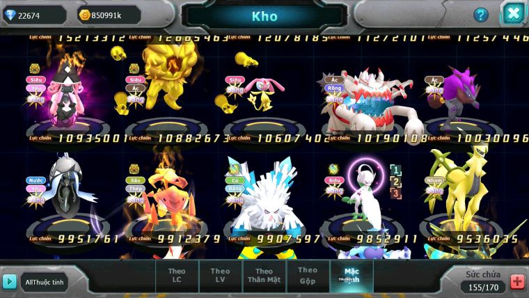 Mã : #TTS6781 - S561 - V15 - BXH: 4 - Ho-oh & Diancie CHD Palkia & Yvetal CH WB Dnm