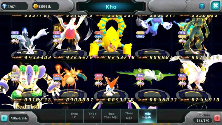 Mã : #TTS6781 - S561 - V15 - BXH: 4 - Ho-oh & Diancie CHD Palkia & Yvetal CH WB Dnm