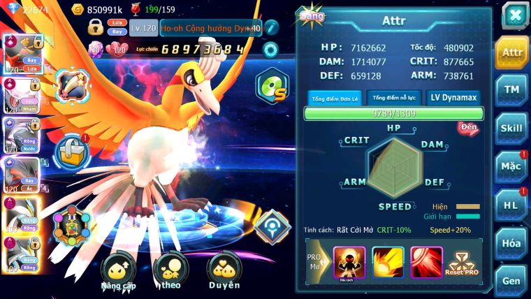 Mã : #TTS6781 - S561 - V15 - BXH: 4 - Ho-oh & Diancie CHD Palkia & Yvetal CH WB Dnm