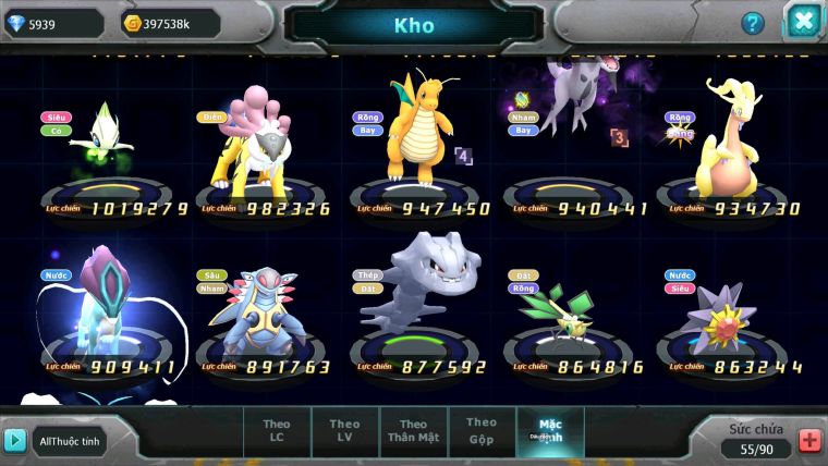 Mã : #TTS6805 - S1868 - V6 - BXH : 21 - Ho-oh Bc RX Bc Yvetal Lugia raikou ash char