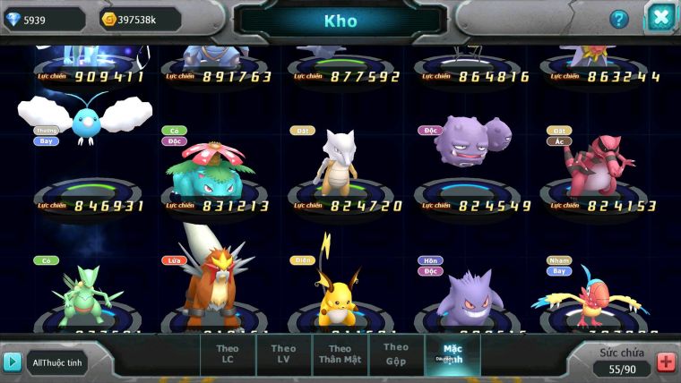 Mã : #TTS6805 - S1868 - V6 - BXH : 21 - Ho-oh Bc RX Bc Yvetal Lugia raikou ash char