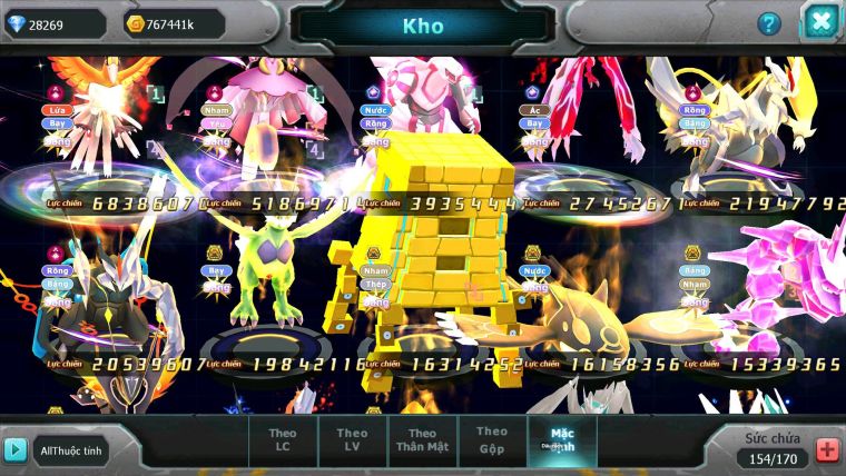 Mã : #TTS6806 - S561 - BXH: 4ALL - V15- Ho-oh & Diancie CHD Palkia Yvetal CH Wb Dnm Nhiều Pet BC + Hoopa Bá Chủ