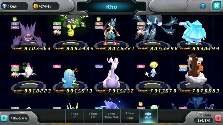 Mã : #TTS6806 - S561 - BXH: 4ALL - V15- Ho-oh & Diancie CHD Palkia Yvetal CH Wb Dnm Nhiều Pet BC + Hoopa Bá Chủ