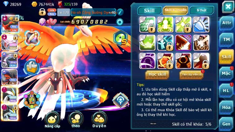 Mã : #TTS6806 - S561 - BXH: 4ALL - V15- Ho-oh & Diancie CHD Palkia Yvetal CH Wb Dnm Nhiều Pet BC + Hoopa Bá Chủ