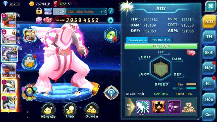 Mã : #TTS6806 - S561 - BXH: 4ALL - V15- Ho-oh & Diancie CHD Palkia Yvetal CH Wb Dnm Nhiều Pet BC + Hoopa Bá Chủ