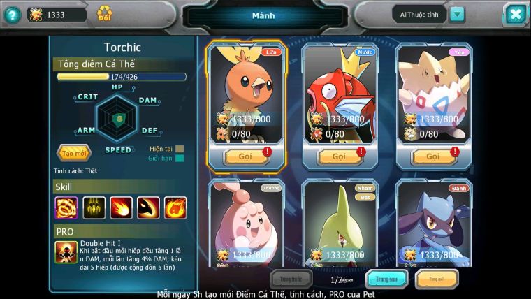 Mã : #TTS6814 - S1491 - BXH : 8 - V15 - Zlfare Dnm Ho-oh CHD Giratina CH Pr dialga Bc Nhiều Pet HT