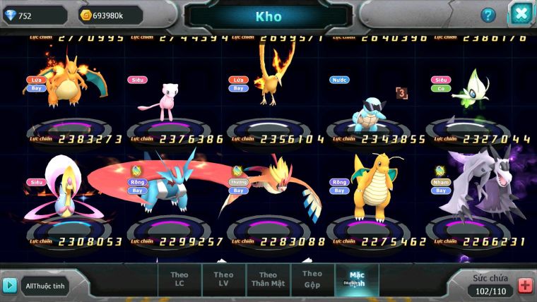 Mã : #TTS6818 - S1520 - V11 - BXH : 35 - Ho-oh CHD Yvetal Thần gió bc shadow lugia  nhiều pet Ht