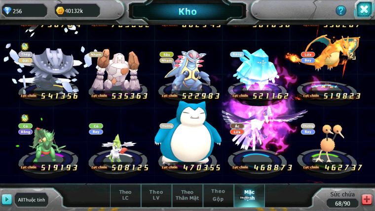 Mã : #TTS6822 - S1917 - V9 - BXH : 21 - Zflare Rắn Băng Bc Mes groudon Drak Ho-oh