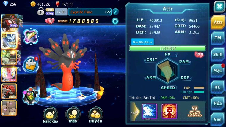 Mã : #TTS6822 - S1917 - V9 - BXH : 21 - Zflare Rắn Băng Bc Mes groudon Drak Ho-oh