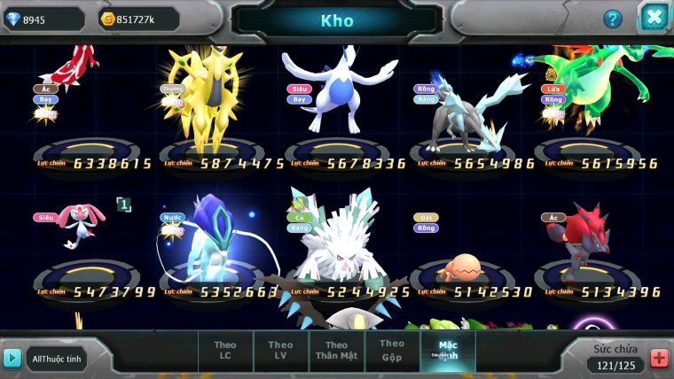 Mã : #TTS6839 - S9 - BXH : 25ALL - V11 - White CHD Palkia & Black CH Ho-oh Dnm Rayquaza Bc Nhiều Pet HT