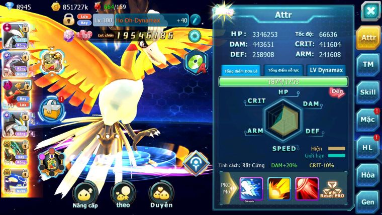 Mã : #TTS6839 - S9 - BXH : 25ALL - V11 - White CHD Palkia & Black CH Ho-oh Dnm Rayquaza Bc Nhiều Pet HT