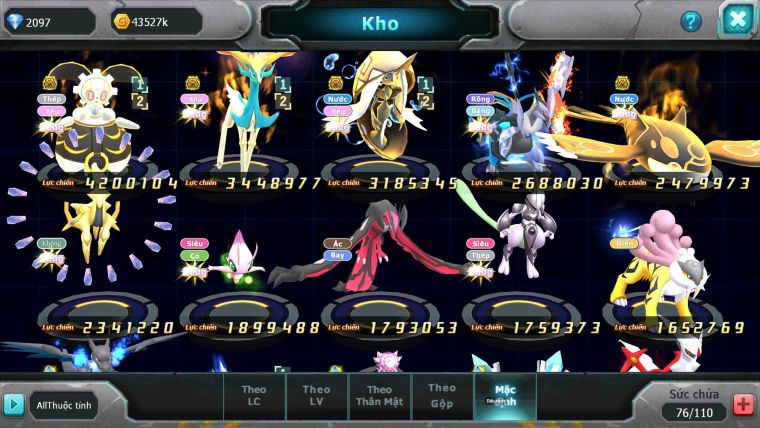 Mã : #TTS6838 - S1897 - BXH : 3 ALL - Hồn Tâm Bc Xerm Bc Tapu Bulu Bc Unvoa Kyogre Bc