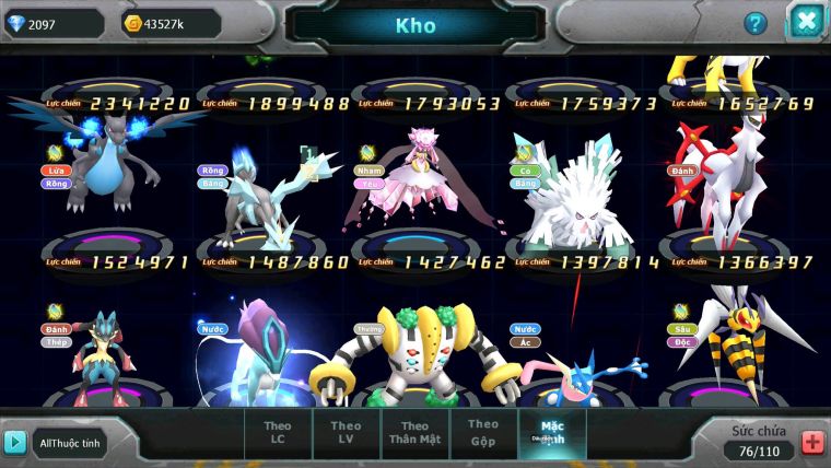 Mã : #TTS6838 - S1897 - BXH : 3 ALL - Hồn Tâm Bc Xerm Bc Tapu Bulu Bc Unvoa Kyogre Bc
