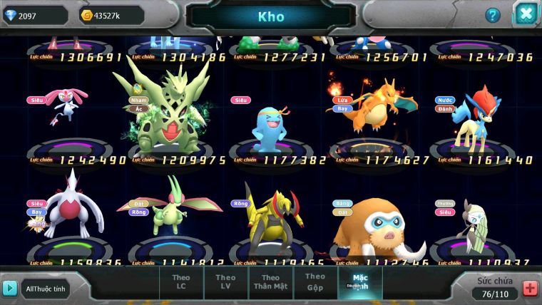 Mã : #TTS6838 - S1897 - BXH : 3 ALL - Hồn Tâm Bc Xerm Bc Tapu Bulu Bc Unvoa Kyogre Bc