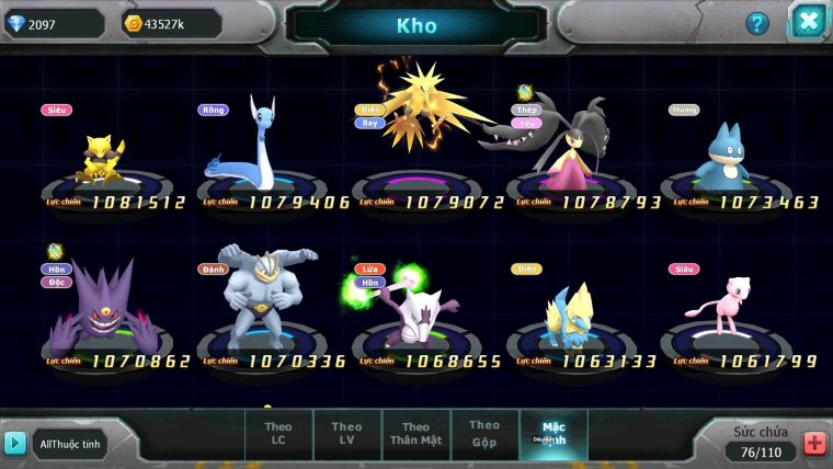 Mã : #TTS6838 - S1897 - BXH : 3 ALL - Hồn Tâm Bc Xerm Bc Tapu Bulu Bc Unvoa Kyogre Bc