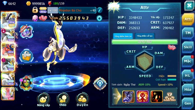 Mã : #TTS6836 - S1731 - BXH : 5 - 1K7 Sách - V15 - 146M CH  Miradon & Koraidon Bc White CHD Black Dnm Unvoa Nhiều Pet HT