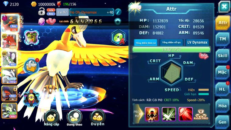 Mã : #TTS6854 - S1660 - V8 - Ho-oh Dnm Qvld Bc Thần Gios Bc Unvoa Yvetal nhiều pet ht