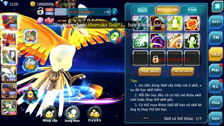 Mã : #TTS6854 - S1660 - V8 - Ho-oh Dnm Qvld Bc Thần Gios Bc Unvoa Yvetal nhiều pet ht