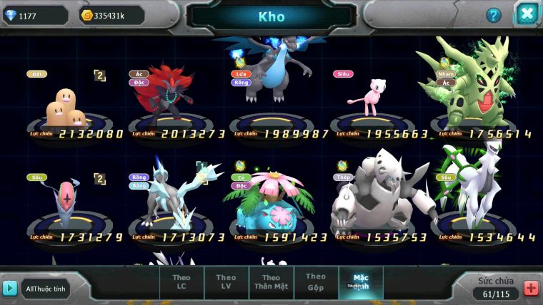 Mã : #TTS6853 - S1783 - V10 - Tapu Bulu Dnm Xerm Bc Celebi Raikou Zflare nhiều pet ht