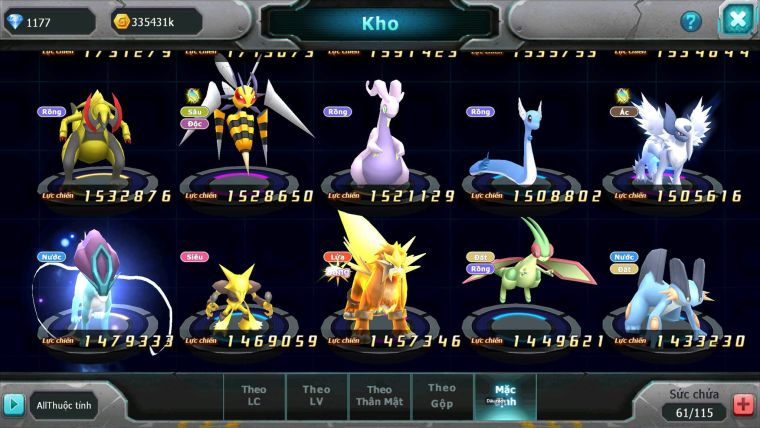 Mã : #TTS6853 - S1783 - V10 - Tapu Bulu Dnm Xerm Bc Celebi Raikou Zflare nhiều pet ht