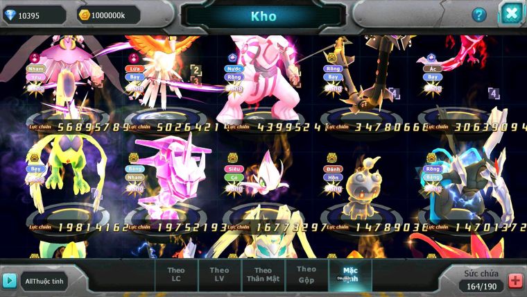 Mã : #TTS6852 - S207 - BXH : 3 - V14 - Diancie & Ho-oh CHD Palkia & Yvetal CH Ray Rắn Băng Nhiều Pet Bc
