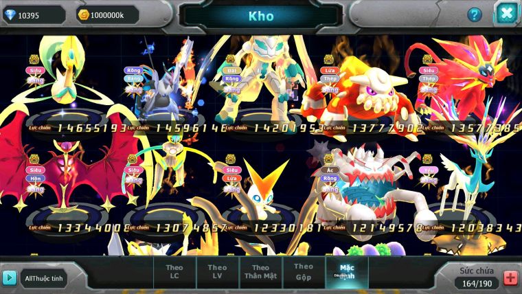 Mã : #TTS6852 - S207 - BXH : 3 - V14 - Diancie & Ho-oh CHD Palkia & Yvetal CH Ray Rắn Băng Nhiều Pet Bc