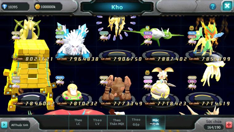 Mã : #TTS6852 - S207 - BXH : 3 - V14 - Diancie & Ho-oh CHD Palkia & Yvetal CH Ray Rắn Băng Nhiều Pet Bc