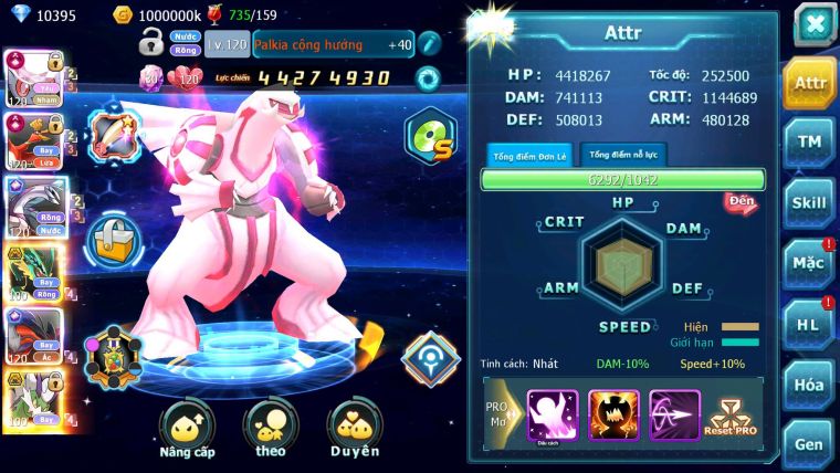 Mã : #TTS6852 - S207 - BXH : 3 - V14 - Diancie & Ho-oh CHD Palkia & Yvetal CH Ray Rắn Băng Nhiều Pet Bc