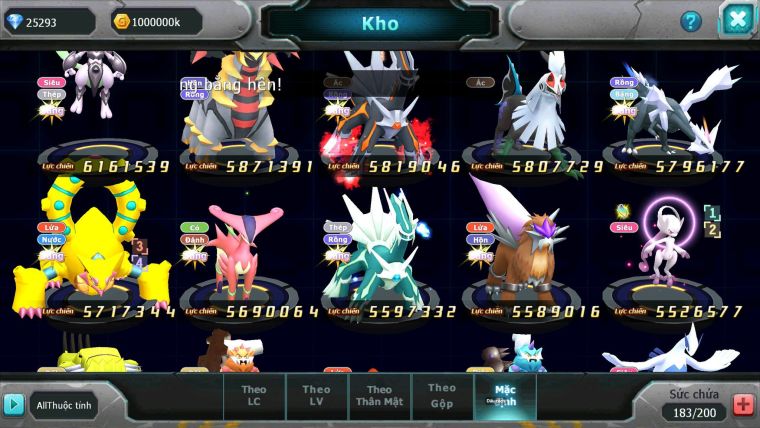 Mã : #TTS6865 - S1165 - BXH : 9 - V15 - 25K KC - White Black Ho-oh CHD Rayquaza Drak ho-oh Yvetal Btaa Rắn Băng Bc Nhiều Pet Ht