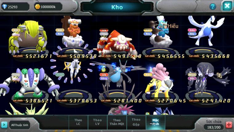 Mã : #TTS6865 - S1165 - BXH : 9 - V15 - 25K KC - White Black Ho-oh CHD Rayquaza Drak ho-oh Yvetal Btaa Rắn Băng Bc Nhiều Pet Ht