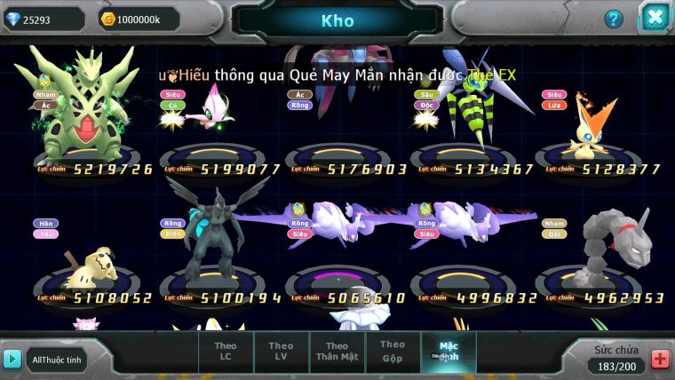 Mã : #TTS6865 - S1165 - BXH : 9 - V15 - 25K KC - White Black Ho-oh CHD Rayquaza Drak ho-oh Yvetal Btaa Rắn Băng Bc Nhiều Pet Ht