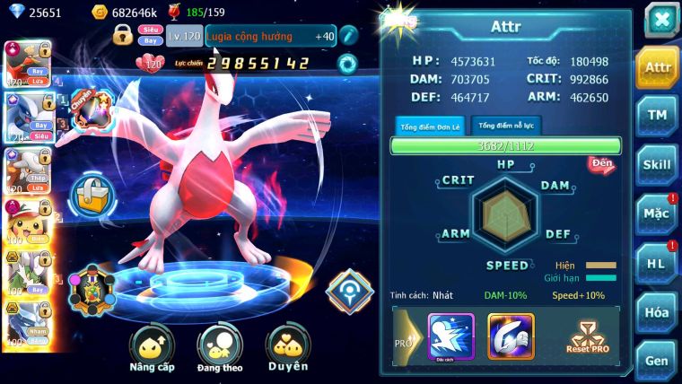 Mã : #TTS6878 - S860 - V14 - BXH : 12 - 1K3 Sách - Ho-oh CHD Lugia + Hentran CH Pikachu Dnm Nhiều Pet HT