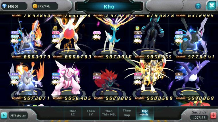 Mã : #TTS6883 - S1428 - BXH : 35 - 2K8 Sách V12 140K KC - Ho-oh & Diancie CHD Yvetal Thần gió cặp cá bc rắn băng bc nhiều pet ht