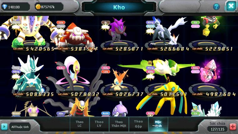 Mã : #TTS6883 - S1428 - BXH : 35 - 2K8 Sách V12 140K KC - Ho-oh & Diancie CHD Yvetal Thần gió cặp cá bc rắn băng bc nhiều pet ht