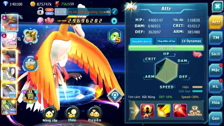 Mã : #TTS6883 - S1428 - BXH : 35 - 2K8 Sách V12 140K KC - Ho-oh & Diancie CHD Yvetal Thần gió cặp cá bc rắn băng bc nhiều pet ht
