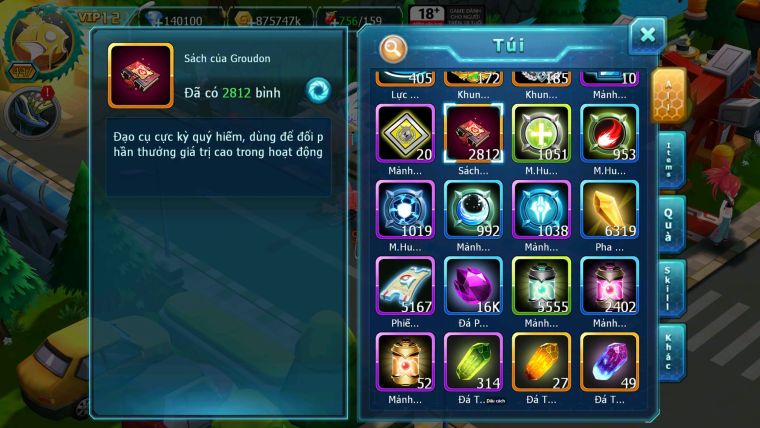 Mã : #TTS6883 - S1428 - BXH : 35 - 2K8 Sách V12 140K KC - Ho-oh & Diancie CHD Yvetal Thần gió cặp cá bc rắn băng bc nhiều pet ht