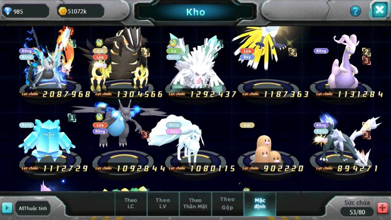 Mã : #TTS6890 - S1835 - V5 - Unvoa Groudon Băng Né Ho-oh nhiều pet ht