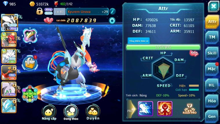 Mã : #TTS6890 - S1835 - V5 - Unvoa Groudon Băng Né Ho-oh nhiều pet ht