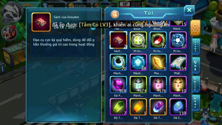Mã : #TTS6890 - S1835 - V5 - Unvoa Groudon Băng Né Ho-oh nhiều pet ht