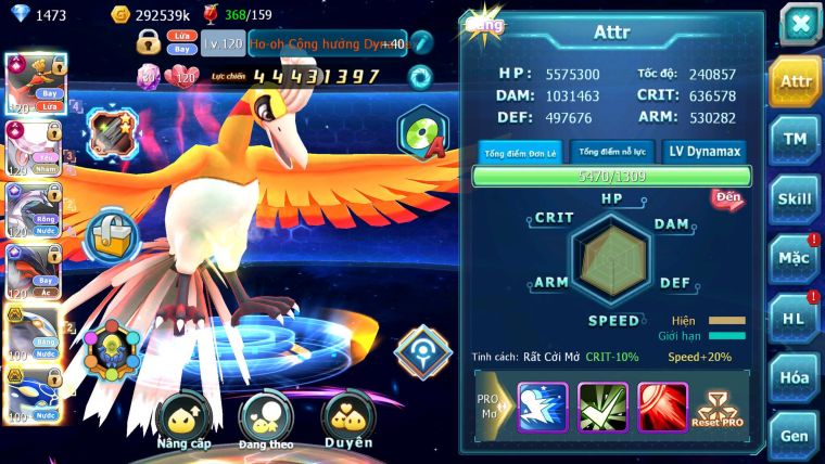 Mã : #TTS6891 - S905 - V13 - BXH: 4-5 - Ho-oh & Diancie CHD Palkia & Yvetal CH Cặp Cá Bá chủ Nhiều Pet HT Bá Chủ