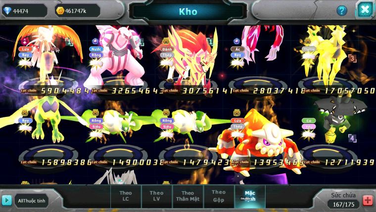 Mã : #TTS7003 - S958 - BXH : 4 - 9099S - 44K KC - V13 - Ho-oh CHD Palkia & Yvetal CH Vua Khiên BC Cặp Lati Bc
