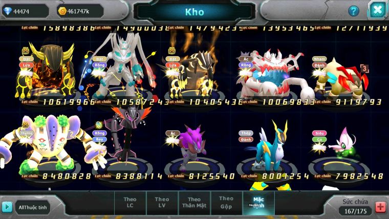 Mã : #TTS7003 - S958 - BXH : 4 - 9099S - 44K KC - V13 - Ho-oh CHD Palkia & Yvetal CH Vua Khiên BC Cặp Lati Bc