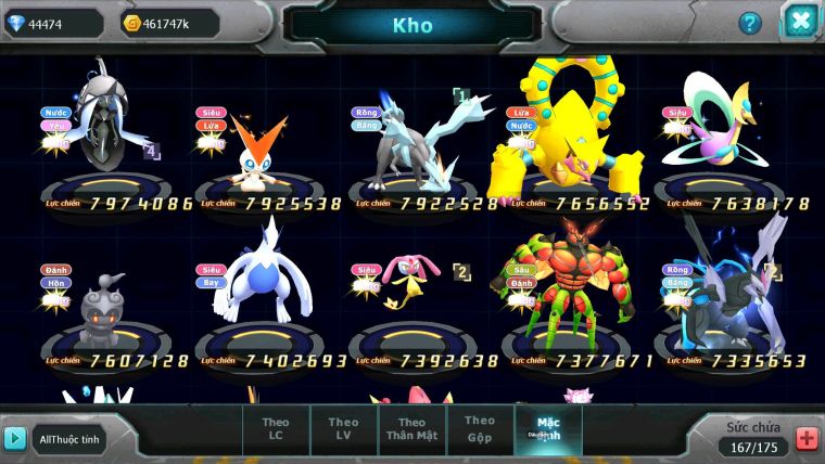 Mã : #TTS7003 - S958 - BXH : 4 - 9099S - 44K KC - V13 - Ho-oh CHD Palkia & Yvetal CH Vua Khiên BC Cặp Lati Bc