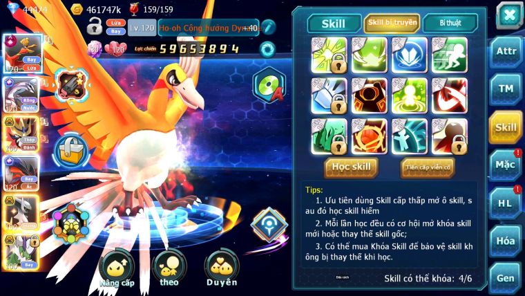Mã : #TTS7003 - S958 - BXH : 4 - 9099S - 44K KC - V13 - Ho-oh CHD Palkia & Yvetal CH Vua Khiên BC Cặp Lati Bc