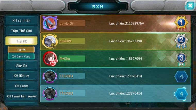 Mã : #TTS7003 - S958 - BXH : 4 - 9099S - 44K KC - V13 - Ho-oh CHD Palkia & Yvetal CH Vua Khiên BC Cặp Lati Bc