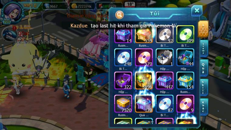 Mã : #TTS7001 - S1266 - BXH3 - Top4-8 C20 -  1775S - Tapu Bulu Cực Khủng Diancie + Palkia Max Nhiều Pet HT Bc
